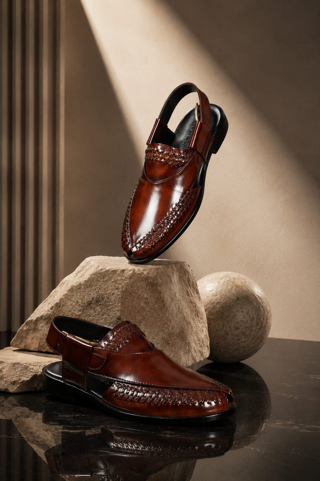 Commercial product photography for handcrafted footwear